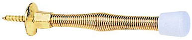 (12 Pack) Spring Door Stop - Bright Brass