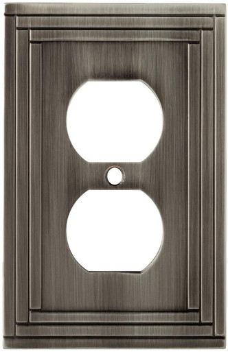 (12 Pack) Allen + Roth - Lexington Duplex Outlet - Heirloom Silver