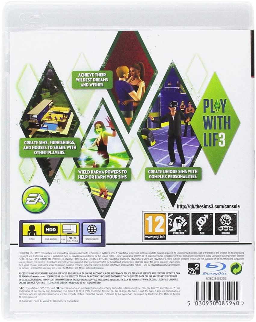 The Sims 3 Ps3 Game By Electronic Arts Pegi Rating 12