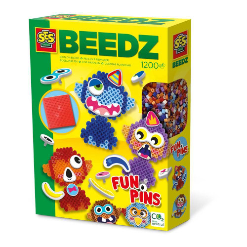Beedz Children's Iron-on Beads FunPins Mosaic Kit 1200 Beads - 5 Years & Above