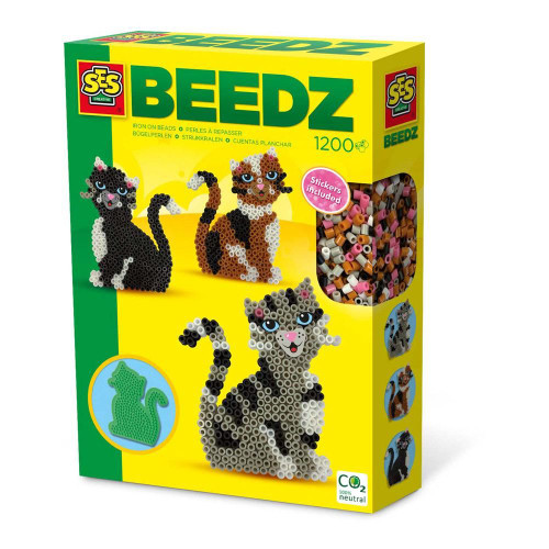 Beedz Children's Iron-on Beads Cat Mosaic Kit 1200 Beads 5 Years and Above 06213