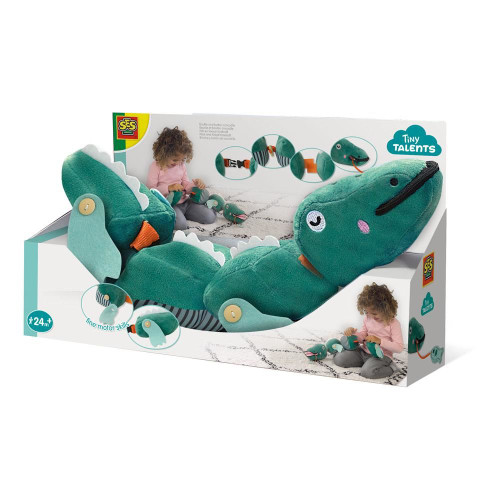 Children's Tiny Talents Buckle and Button Crocodile Stuffed Soft Toy Green 13106