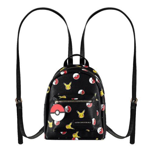 Pokemon Pika & Pokeball All-Over Print Mini Backpack Female Black (MP481725POK)