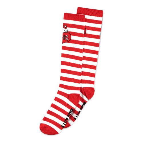 Hello Kitty All-over Striped Logo Knee High Sock 1 Pack Female - 39/42 Size