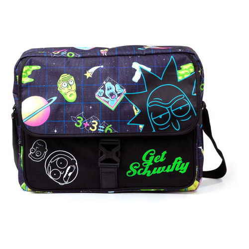 Rick & Morty Space All-Over Print with Flock Print Messenger Bag (MB071280RMT)