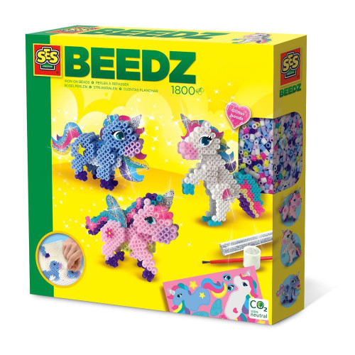 Ses Creative Beedz Iron-on Beads Unicorns Pegboard 1800 iron-on Beads 5+ Years