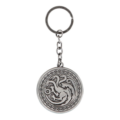 Game of Thrones House of the Dragon Logo Metal Keyring - Silver (KE433450GOT)