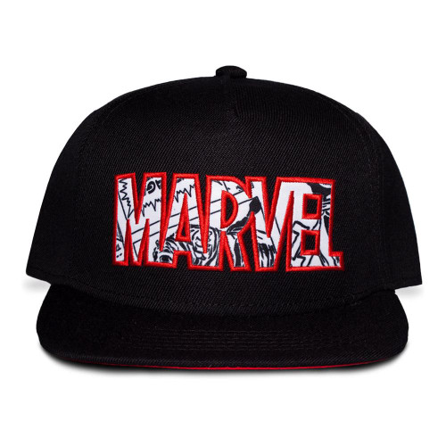 Marvel Comics Logo Snapback Baseball Cap Black/Red (SB422475MVL)