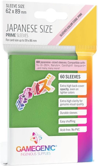Gamegenic Prime Japanese Sized Sleeves - Green (Pack Of 60)