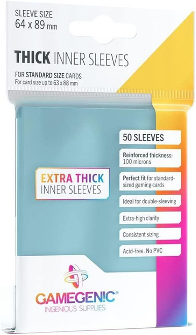 Gamegenic Thick Inner Card Sleeves Clear (Pack Of 50)