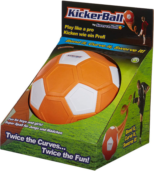 Kickerball Football Toy Size 4 Aerodynamic Panels for Swerve Tricks Orange White