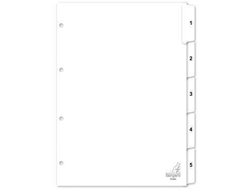 Kangaro - Tabs 4-Holes PK405C 1-5 Numbered White Cardboard