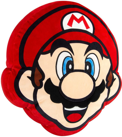Mega Mario Head Plush Cushion Toy