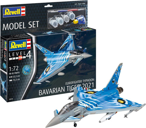 REVELL - Model Set Eurofighter Typhoon Bavarian Tiger 2021 1-72 Toy (85 Pieces)