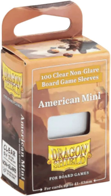 Dragon Shield 100 Clear Non-Glare Board Game Sleeves - American Mini