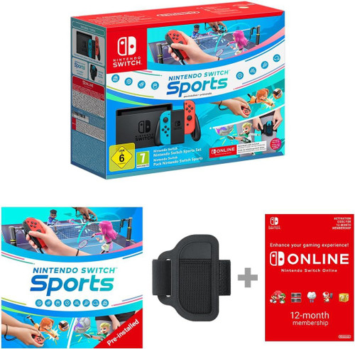 Nintendo Switch (Neon Red/Neon Blue) Switch Sports PreInstalled Game  12m NSO