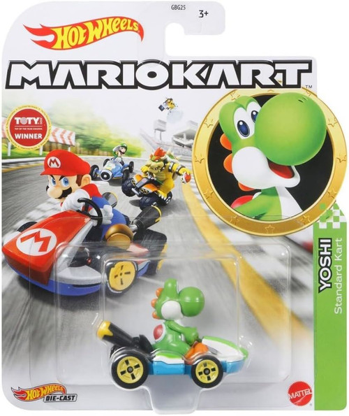 Hot Wheels - Mario Kart - Die Cast - Yoshi Standard (GLP38) Toy