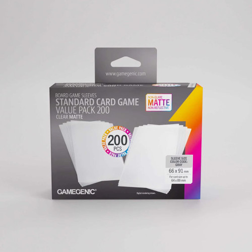 Gamegenic Matte Sleeves Standard Card Game-Size Value Pack (200 ct.)