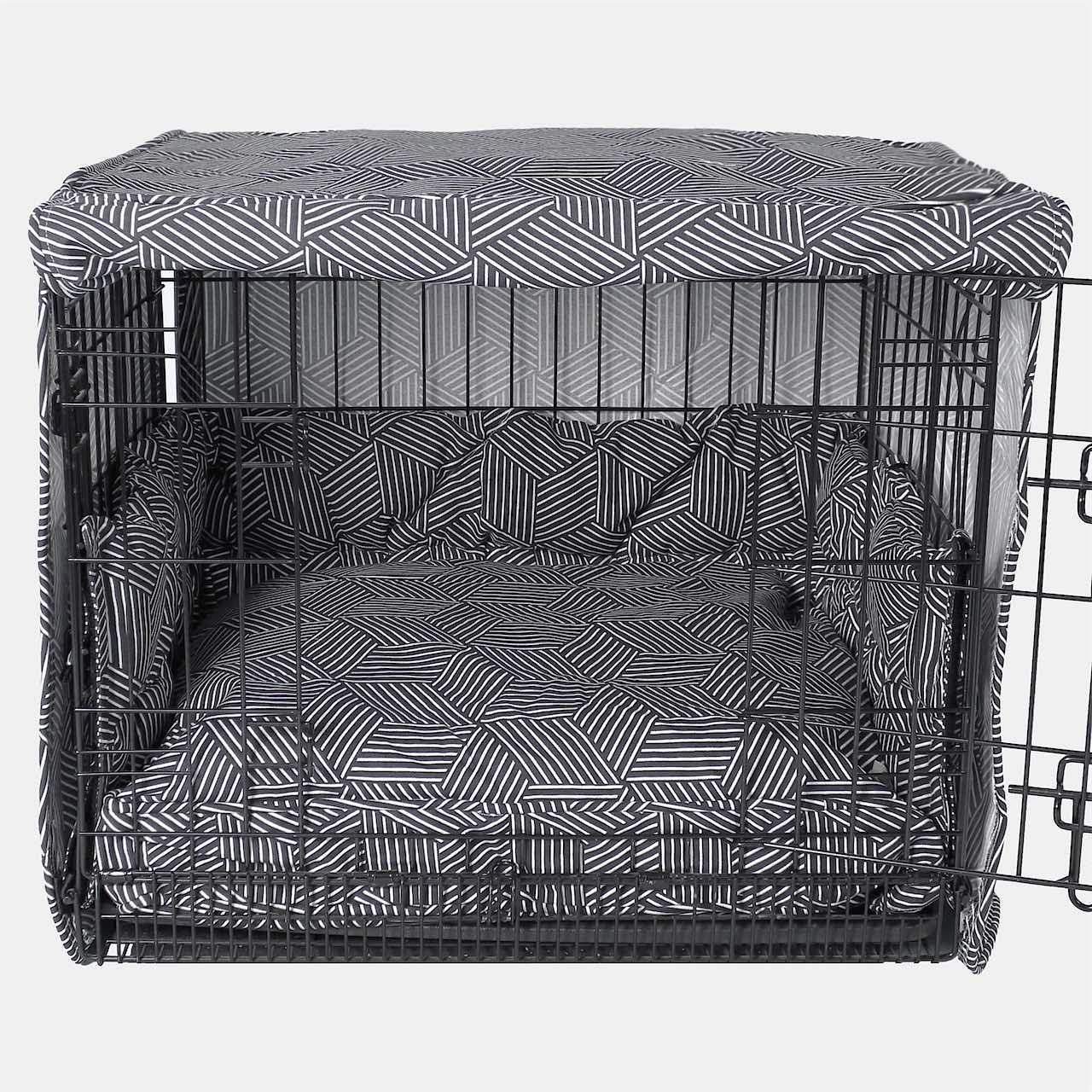 Black & White Dog Crate Bumper Fits 1 & 2door Wire Crates Great