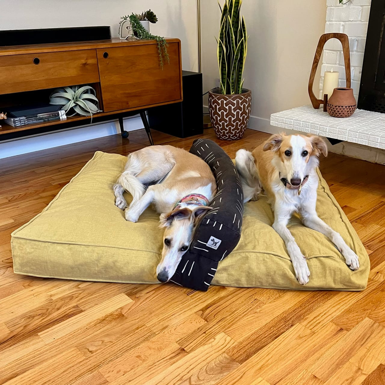 Yellow 100% Cotton Dog Bed Cover Non-toxic Replacement Covers