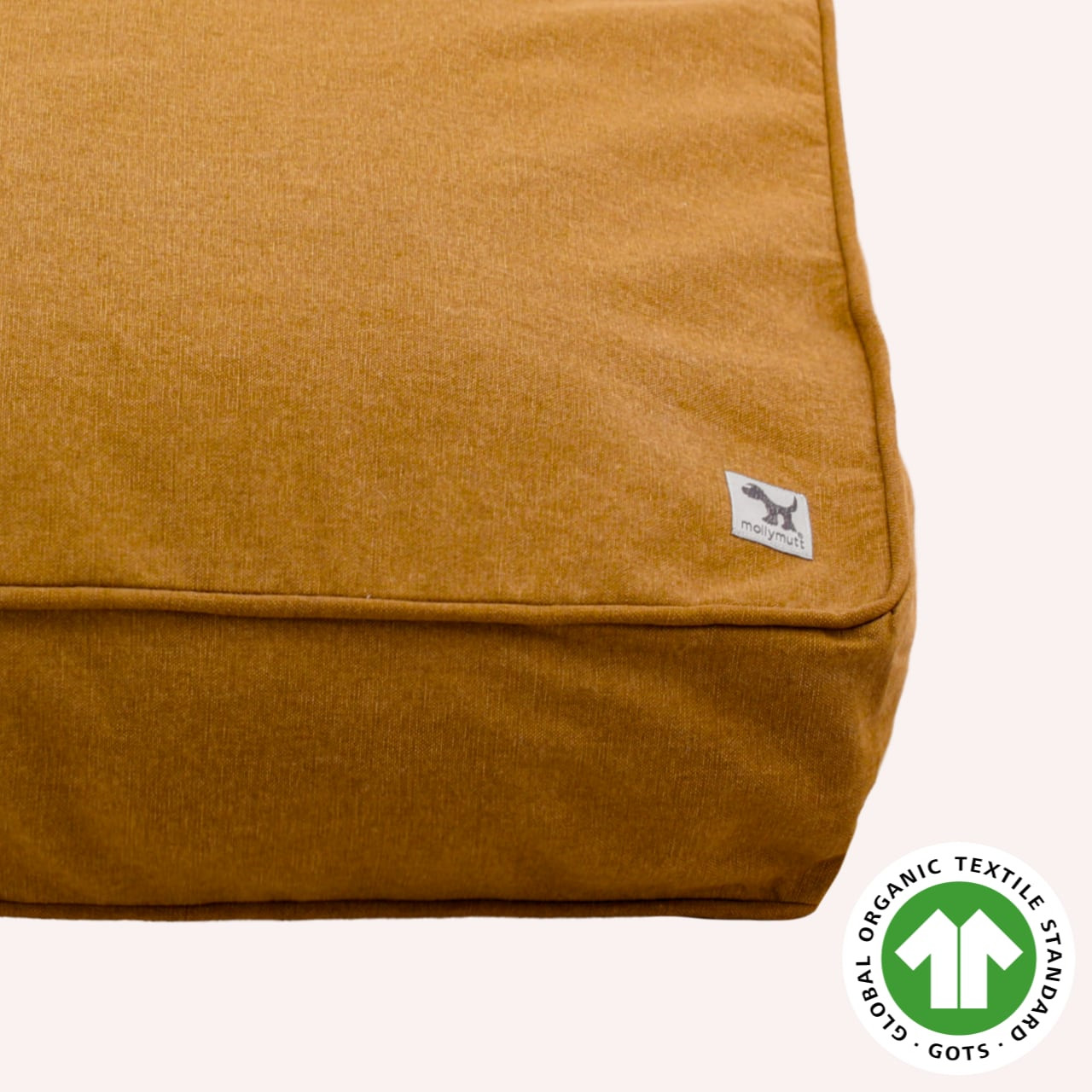 Mustard Brown 100% Organic Cotton Dog Bed Cover - Non-toxic