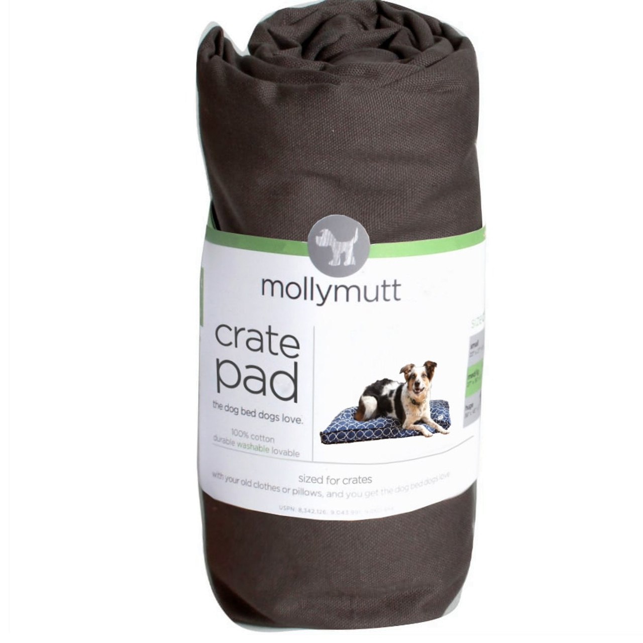Molly Mutt Wool-Filled Dog Crate Pad, Gray, 24-in