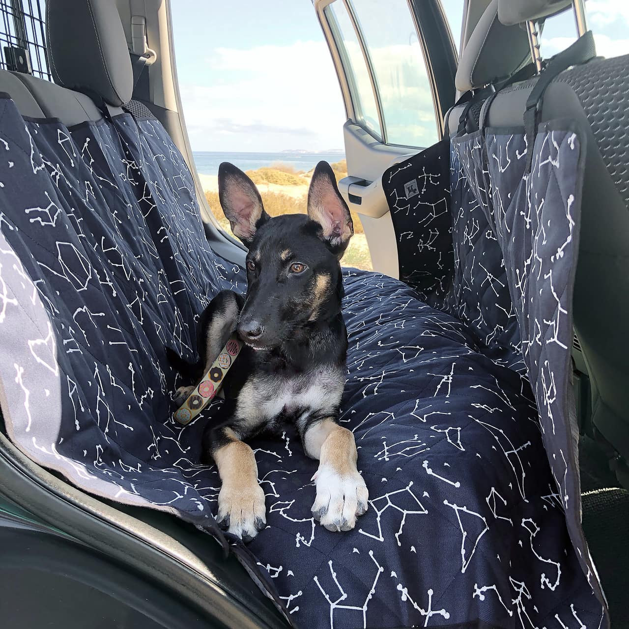 Deep Blue 3-in-1 Dog Car Seat Cover & Hammock - Quilted & Water Resistant -  Fits Any Vehicle with Headrests