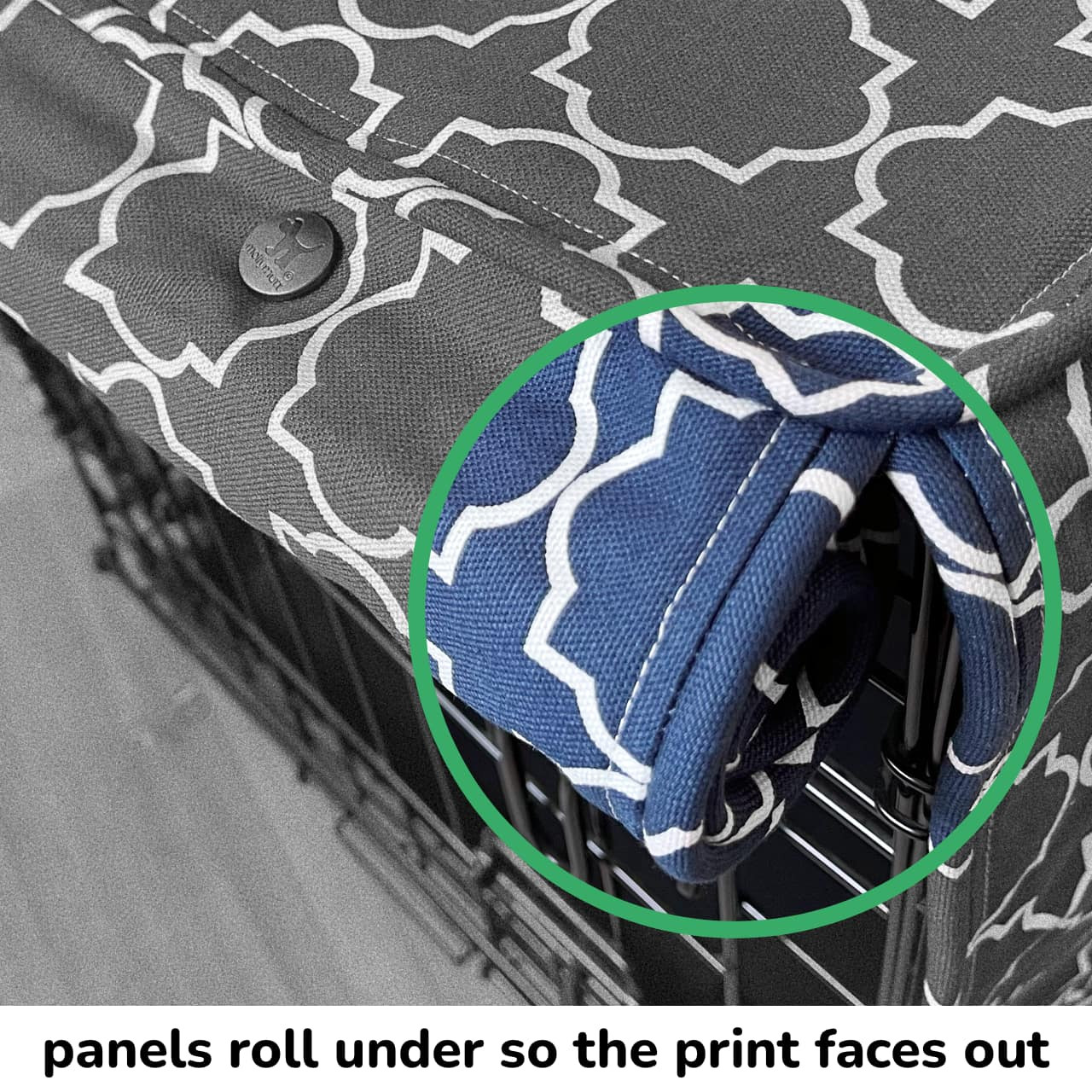 Light Gray Breathable 100% Cotton Dog Crate Cover - Durable