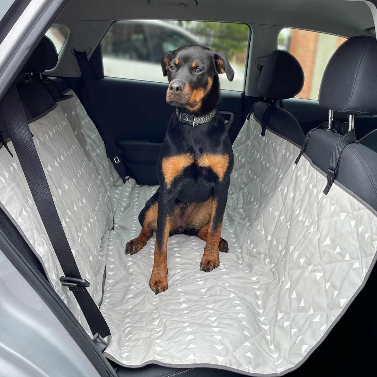 3 Dog Pet Supply Personalized Car Back Seat Protector with Bolster