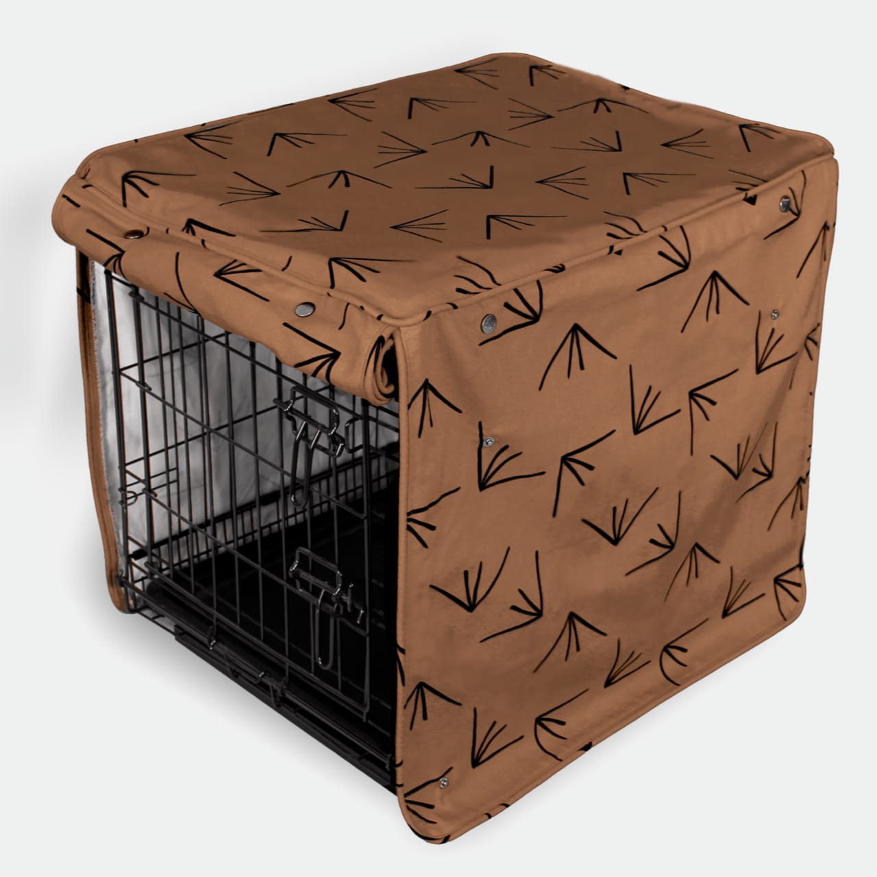 Blanket over shop dog kennel