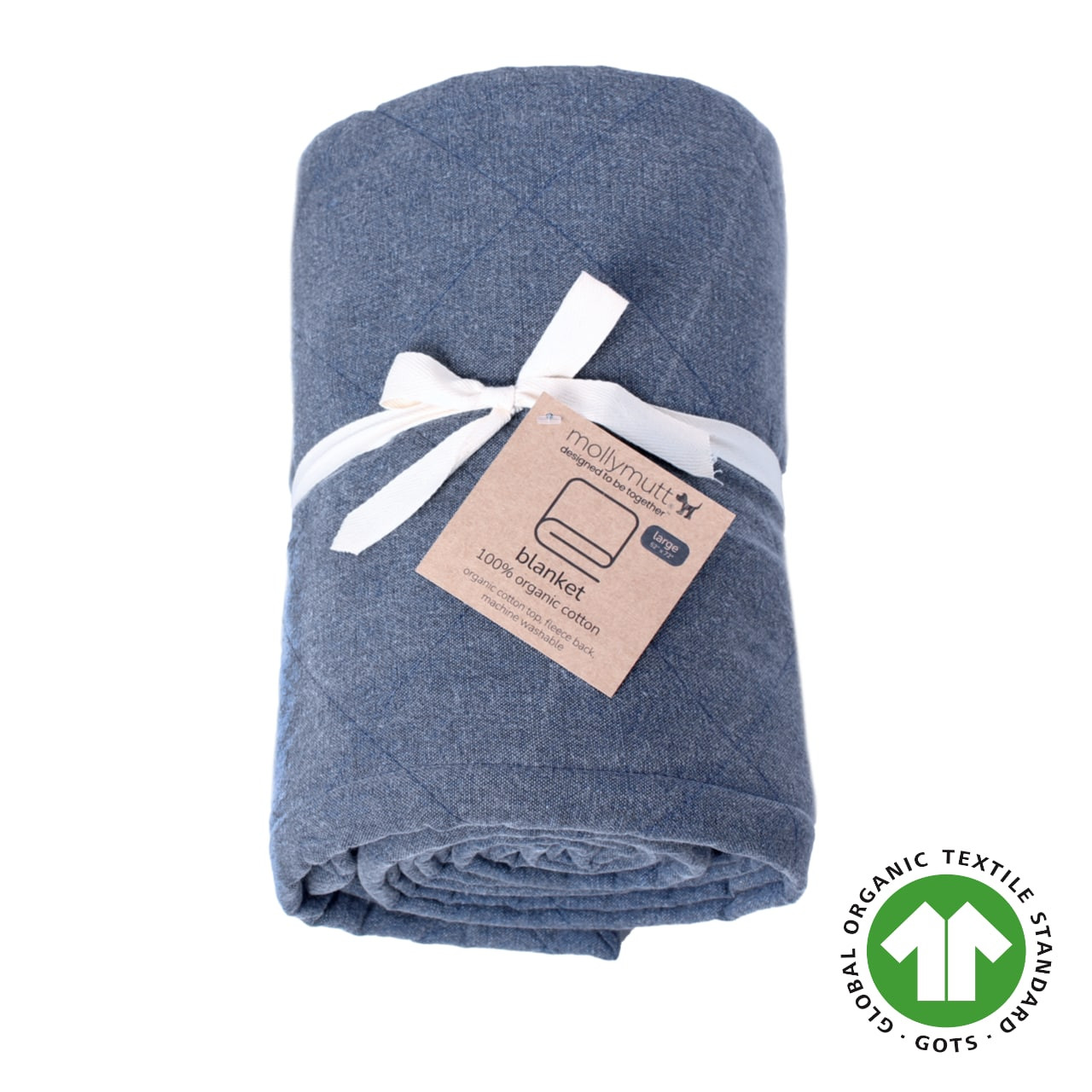 Dark Blue Dog Blanket and Pet Furniture Cover - 100% Cotton Top