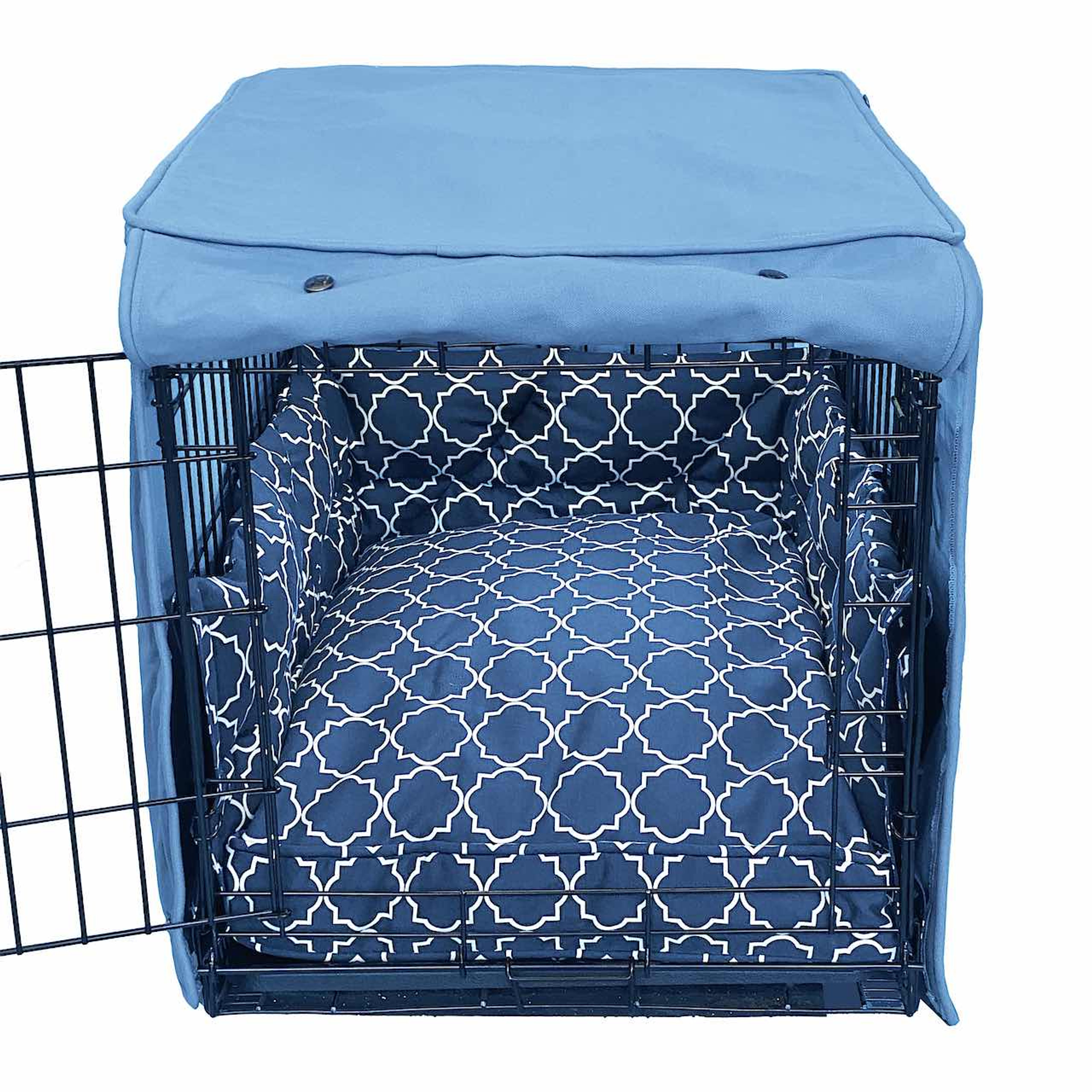 Dark Blue Dog Crate Bumper Fits 1 & 2door Wire Crates Great for