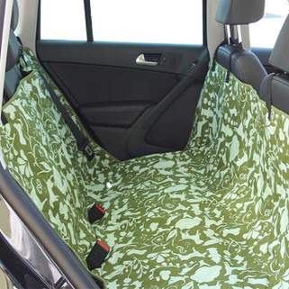 green dog car seat cover