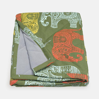 Asian elephants on a green background pet blanket