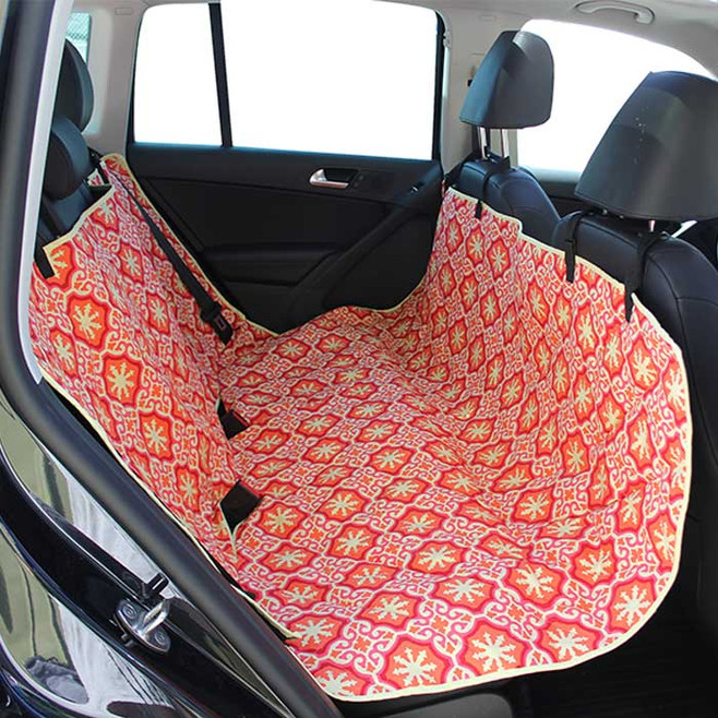 pink moroccan tile dog car seat cover