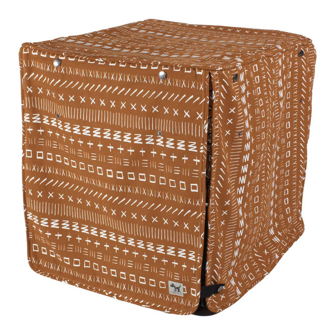 rust-colored dog crate cover