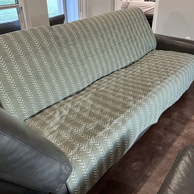 green couch cover
