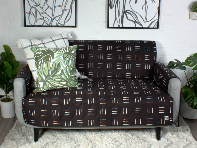 black and white couch cover