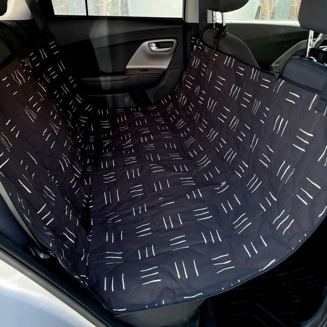 black dog car seat cover