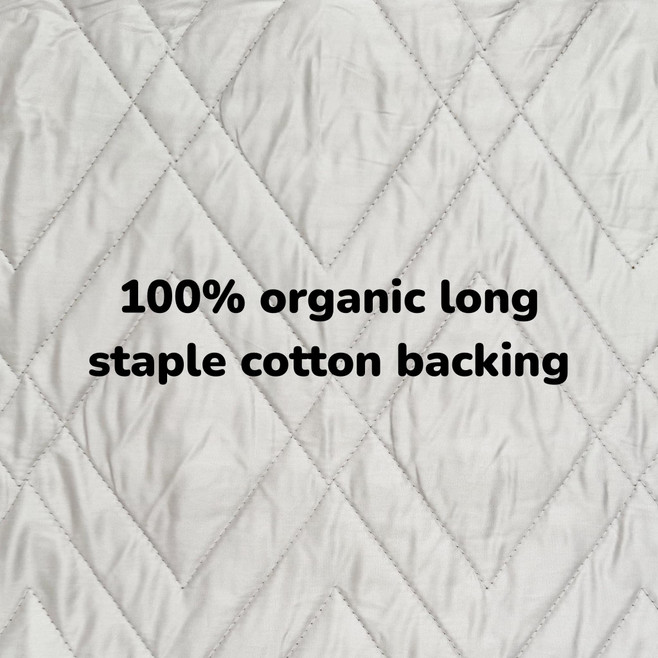 100% organic long staple cotton backing
