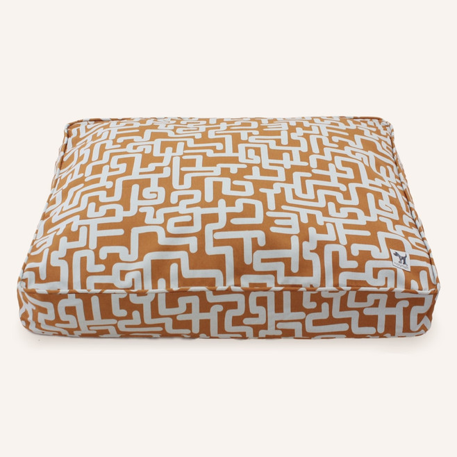 brown and blue/grey crate pad cover