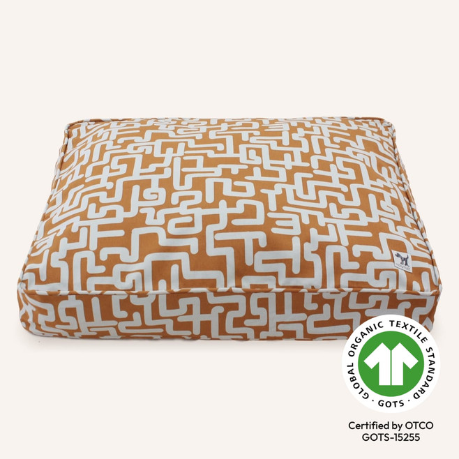 brown wool-filled dog mat