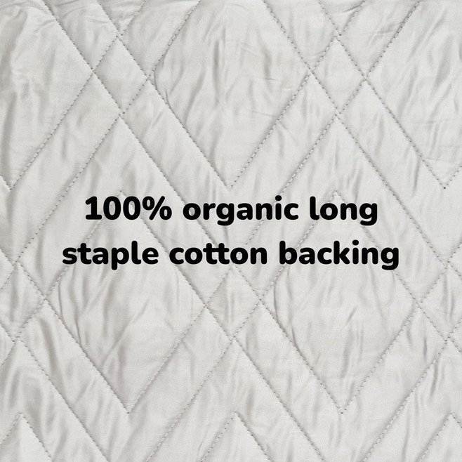100% organic long staple cotton backing