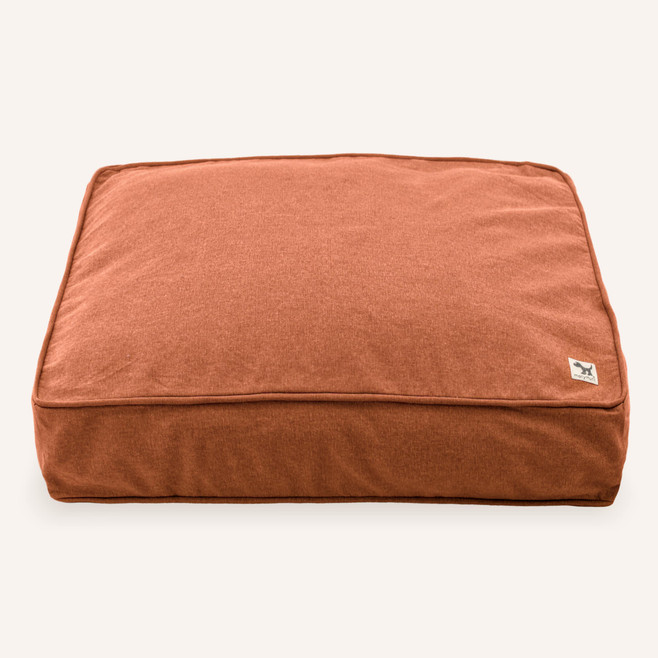 brick red organic dog bed cover