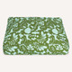 green and blue dog print bed cover