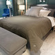 brown organic cotton bed coverlet