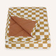 brown checkered pet blanket