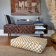 brown checkered dog bed
