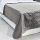 black and white organic bed coverlet