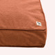 brick red organic dog bed cover detail
